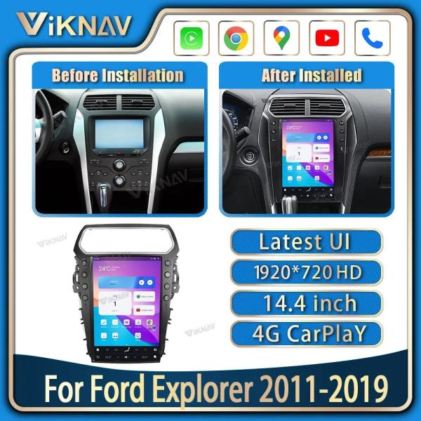 14.4 Inch Touch Screen Car radio For 2011--2019 Ford Explorer GPS Navigation