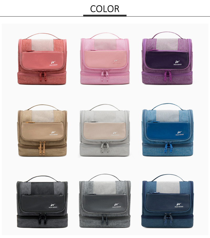 Water Resistant Polyester Hanging Travel Cosmetic Bag