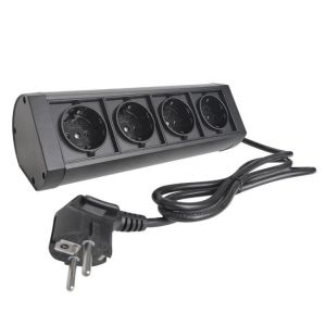 ABS Fire - Proof European Standard USB Rechargeable Desktop Socket Black /