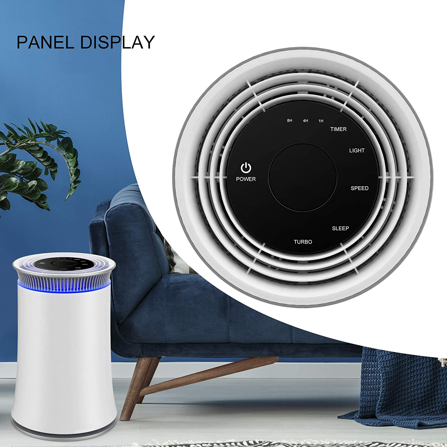 120m3/H Desktop Air Purifier Ultraviolet Light H13 Hepa Filter Air Purifier