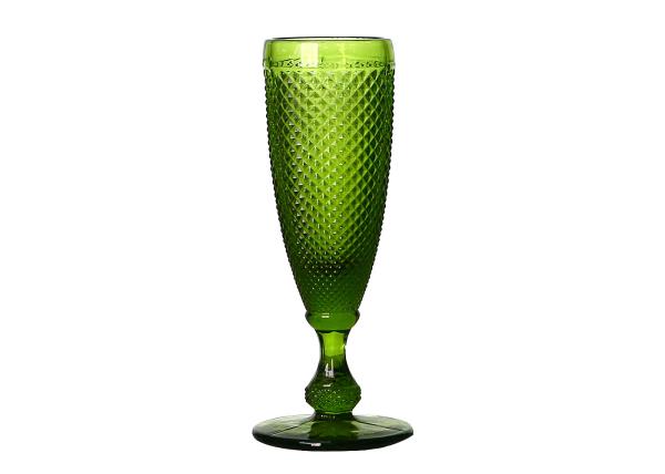 Solid Colored 20cm Lead Free Champagne Glasses 170ml Embossed Flute Glasses