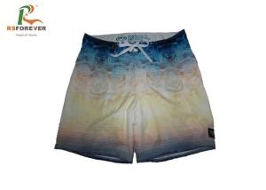 China Blue Rose Boys Stretch Swim Shorts Environmental Printing With Flat Waistband factory