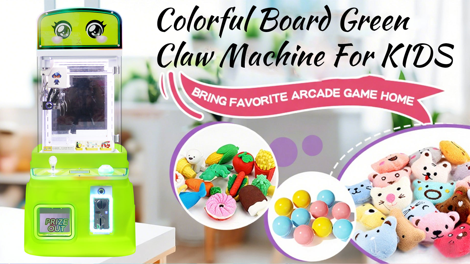 Green New Mini Fire Truck Toy Automatic Vending Machine Coin-operated Fun Doll Machine