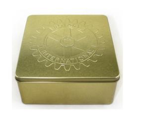 China Fancy Square Metal Tin Box For Food And Gift Packaging Tin Box With Customized Logo Embossing factory