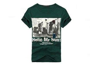 Short Sleeve Men's T-shirts Cotton Fabric Double Durable Shoulder Seam