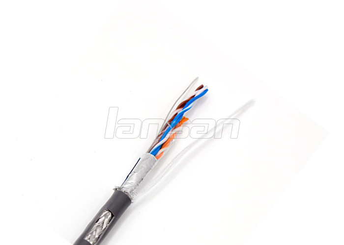0.5mm CCA Cat5e SFTP Cable PE Insulation For Telecommunication Length Customized