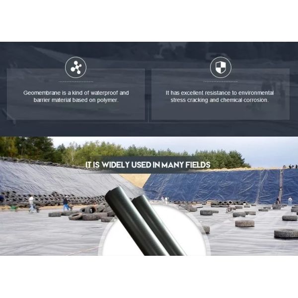 0.3mm/0.4mm/0.6mm/0.75mm/1mm/1.4mm/1.5mm 20mil 30mil 40mil HDPE Geomembrane Pond Liner /Geomembrane Manufacturer Factory Distributor Price