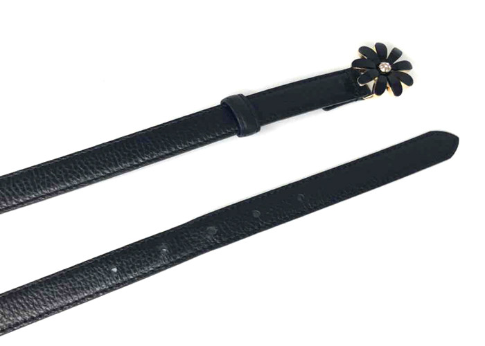 Ladies 20mm Genuine Leather Slimming Belt With Flower Buckle