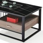 Contemporary Smart Black Coffee TableMultifunctional SlateOffice Furniture Tea