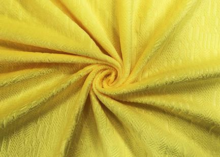 210GSM Soft 100% Polyester Embossed Pattern Micro Velvet Fabric - Yellow