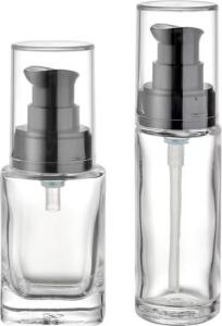China 0.23 /-0.02ml Output Cosmetic Pump Bottle With Shoulder Sleeve And PP Cap Material factory