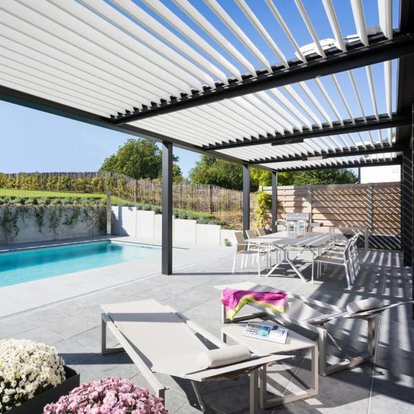 Garden Outdoor 3x3 Gazebo Pergola Waterproof Louvered Pergola Roof Motorized Sun