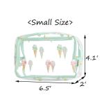 Zipper Ice Cream Print PVC Cosmetic Toiletry Bag