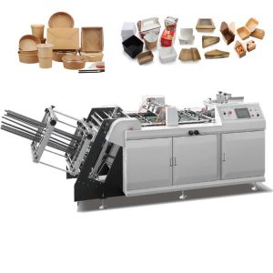 Auto Feeding Biodegradable Paper Lunch Box Machine 4.5kw/H