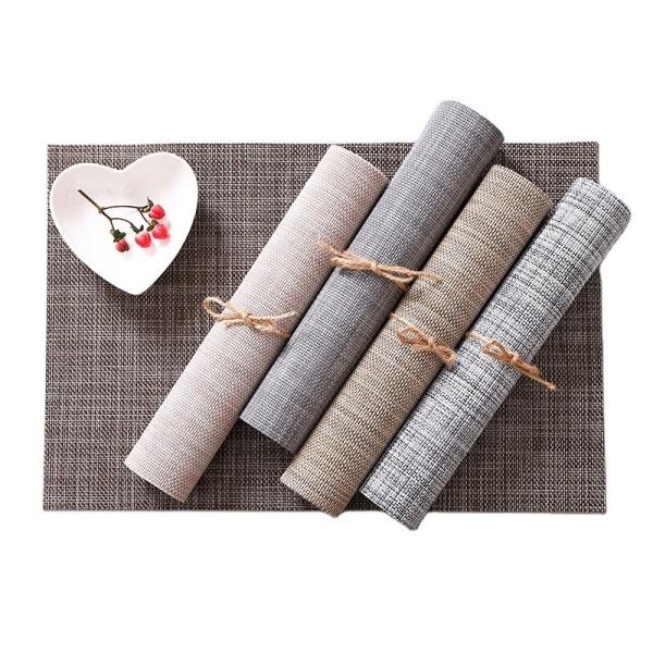 Customized Logo Acceptable Square Plastic Washable PVC Placemats for Table