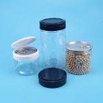 Flip Top Cap Cashew Nuts Plastic Container Jar 310ml 120g Airtight Clear Candy