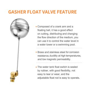 Standard Adjustable Water Float Valve , Stainless Steel Floating Ball Valve
