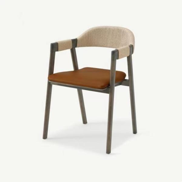 Office Building Dining Room Chair with Woven Cord and Lacquered Finish in