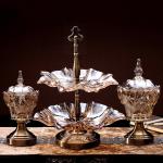 Luxury Decorative Handmade Bronze Glass Fruit Bowl