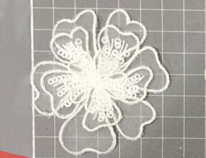 China Garment Accessories Embroidery Organza Applique Flower with Sequin factory