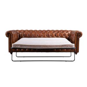 China Customized Vintage Leather Sofa Bed factory
