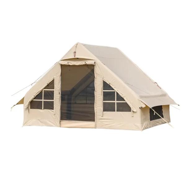 Outdoor Camping Inflatable House Tent Canvas or Oxford Family Part Tents for 3-4