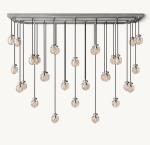 Kitchen Pearl Rectangle K9 Crystal Glass Chandelier 110V-220V