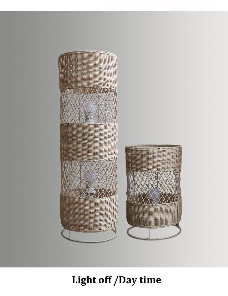 Handmade Led rattan wicker floor lamp For Living Room Decoration