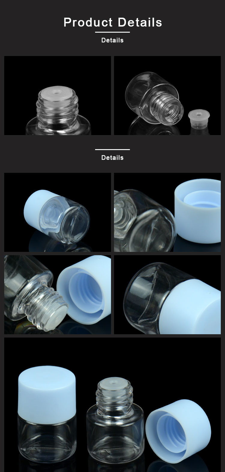 High Quality Cosmetic Packaging 10ML&50ML Empty Plastic PETG Round Bottle Toner Mini Lotion Sample Bottles