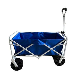 China Polyester Solid Four Wheel Foldable Garden Trolley Collapsible Lounge Wagon factory