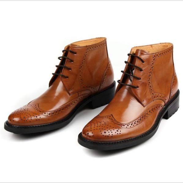 Leisure Mens Leather Dress Boots Rubber Outsole Slip On Chelsea Ankle Martin
