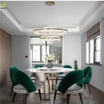 AC265V LED Glass Pendant Light Metals Art Baking Paint Brass