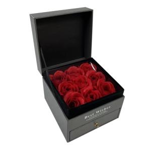 China Handmade Wholesale Flower Lipstick Hard Cardboard Paper Valentine Luxury Gift Box Packaging With Drawer factory