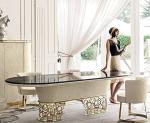 Modern Light Hotel Restaurant Furniture Simple Oval Marble Dining Table