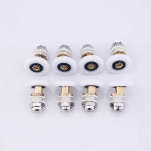 China Brass Nylon Door Rollers , Shower Door Pulley 19mm 23mm 25mm Size factory
