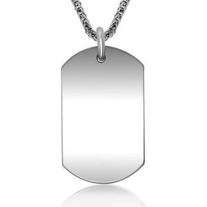 China Men's Titanium Stainless Steel Dog Tag Necklace with 20 Inches or 24 Inches Chain(SP265) factory