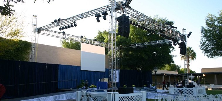Customized Height Aluminum Lighting Truss With Roof System / LED Alunimum Truss System