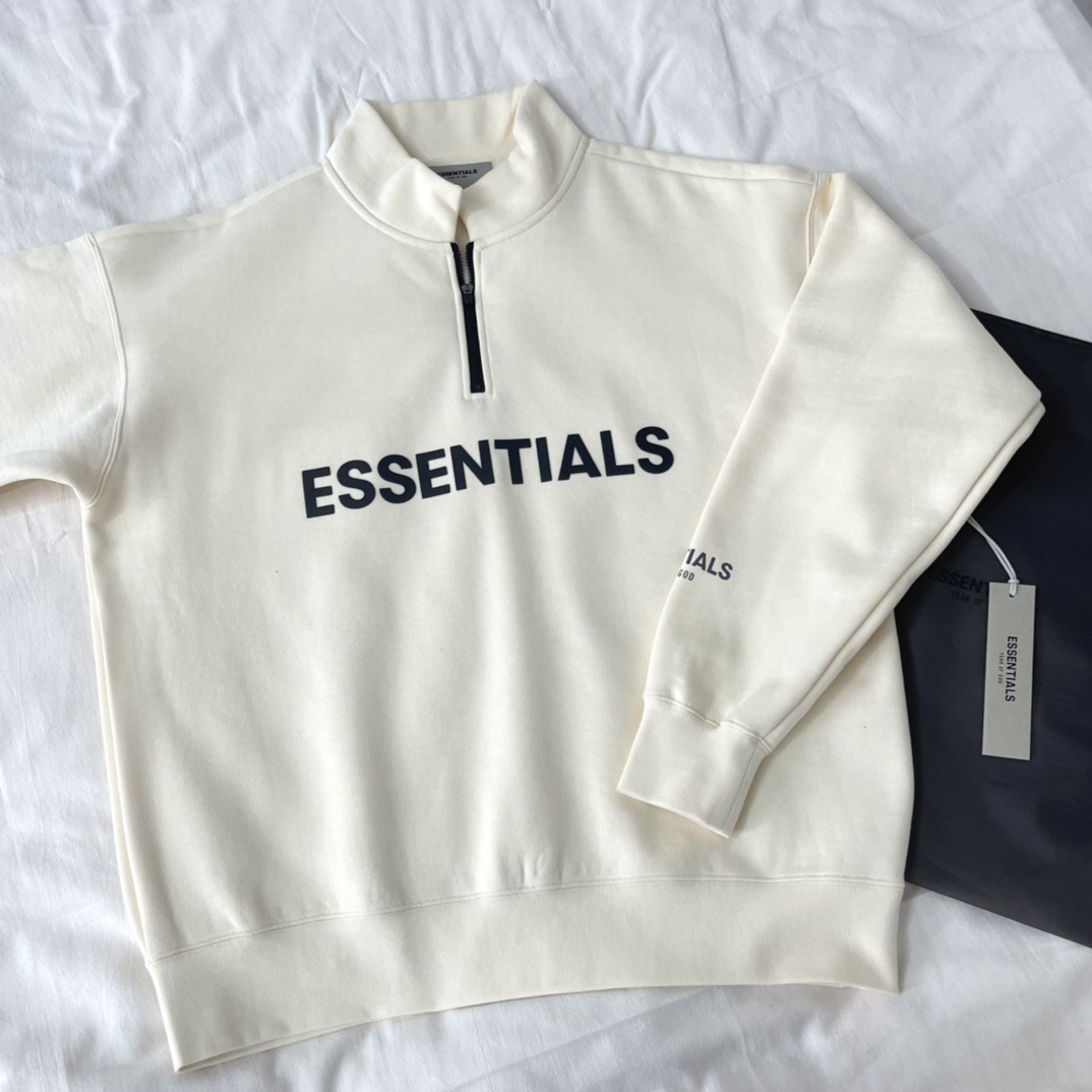 Custom Women Men Zip Up Long Sleeve Sweatshirt Jersey Fabric Essentials Half Zip Sweatshirt
