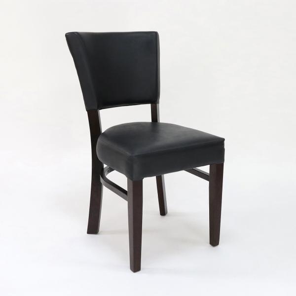 Restaurant Wooden Dining Chair with PU Leather Upholstery and Walnut/ Natural/