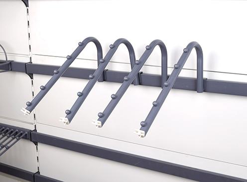 0.8mm Q235 Steel Merchandising Display Metal Shelf Hooks Gondola Shelving