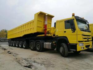China Customized Heavy Duty 40-80 Tons Hydraulic Tipper Semi Trailer with 3 Axles and 12 Tires factory
