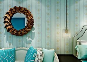 China 0.53*10M Soundproof Country Style Wallpaper For Home Decoration , Flower Wall Covering factory