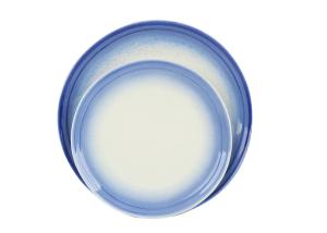 China Glossy Glazed Stoneware Salad Plates / Dinner Plates With Embossment Rim 22CM factory