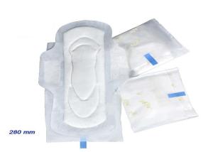 China White PE Backsheet Winged Hypoallergenic Sanitary Pads For Heavy Bleeding factory