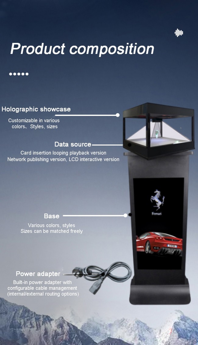 Advanced Holographic Transparent Screen Display Cabinets Custom 360-Degree Three-Dimensional Touch Display Android OS