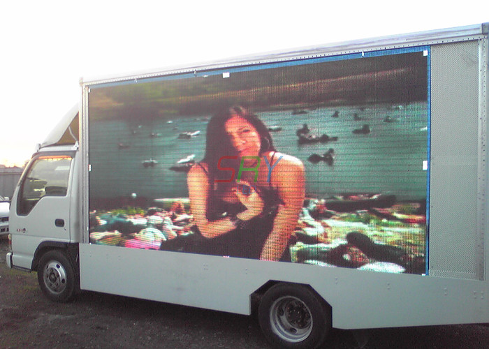 Outdoor P10 Truck Mounted LED Screen 7500nits , Full Color LED Advertising Truck