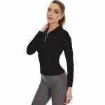 Sweat Wicking Horse Riding Tops Long Riding Base Layer Black Female Zipper