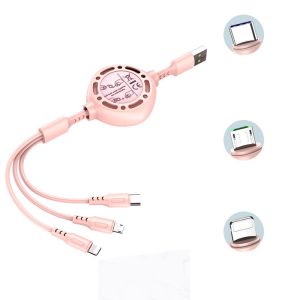 Quick Charge USB Type C Cable 5A Data Charge Liquid silicone Cord Extractable