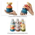 Animals Silicone Stacking Tower Educational Building Blocks Toys For 3 Year Olds