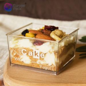 China Popular disposable ps 140ml square acrylic dessert cups clear plastic factory